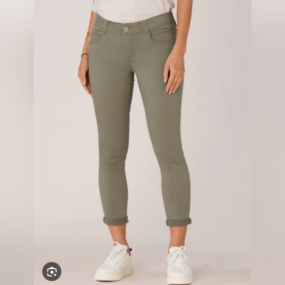 Democracy Ab Solution Laurel Oak Green Skinny Ankle Skimmer Stretch Jeans Size 6